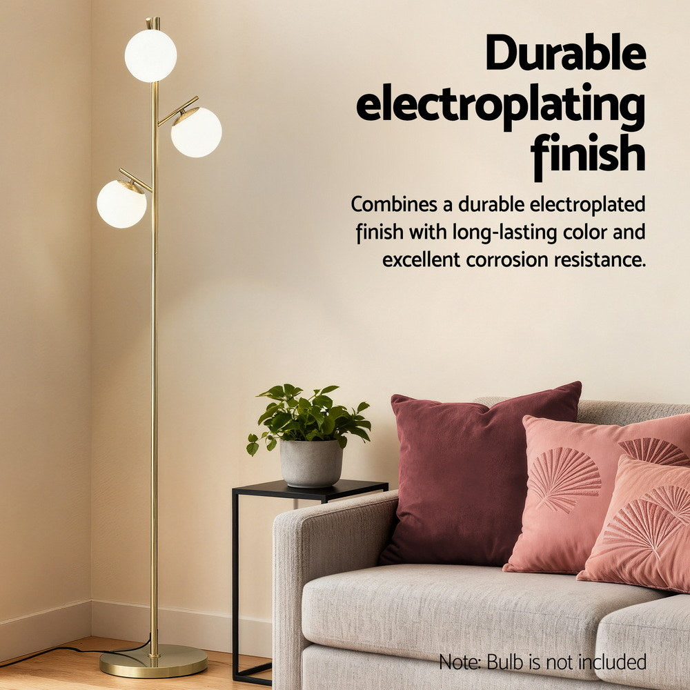 Artiss 3-Light Tree Floor Lamp 165cm Tall Standing Light with Sphere Glass Shades for Modern Homes-Home &amp; Garden > Lighting > Floor Lamps-PEROZ Accessories