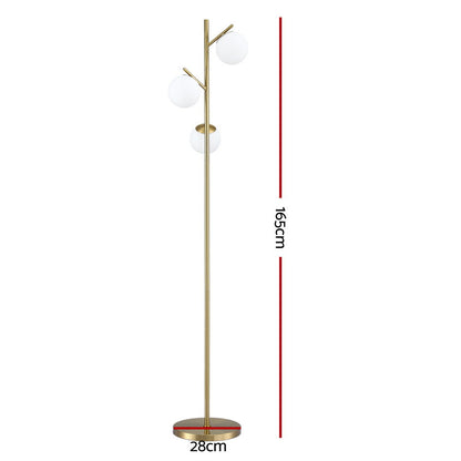 Artiss 3-Light Tree Floor Lamp 165cm Tall Standing Light with Sphere Glass Shades for Modern Homes-Home &amp; Garden > Lighting > Floor Lamps-PEROZ Accessories
