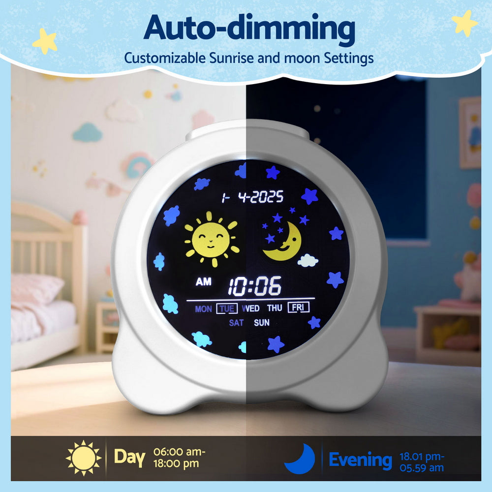 Artiss 3.8" Digital Day Clock Calendar Alarm LCD Display White-Home &amp; Garden > Decor > Clocks-PEROZ Accessories