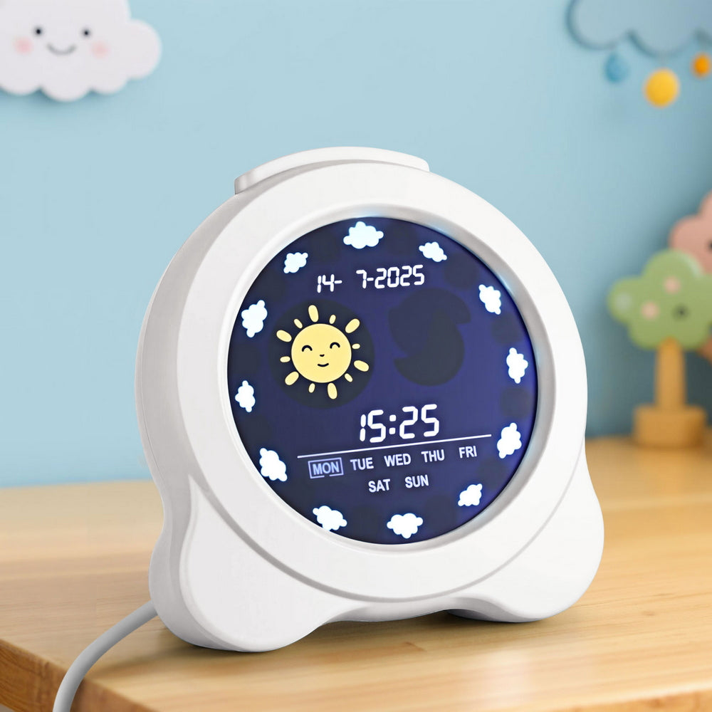 Artiss 3.8" Digital Day Clock Calendar Alarm LCD Display White-Home &amp; Garden > Decor > Clocks-PEROZ Accessories