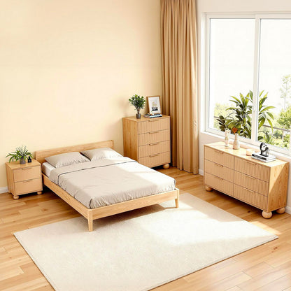 Artiss 4 Chest of Drawers Dresser Tallboy Pine-Furniture > Bedroom > Dressers-PEROZ Accessories