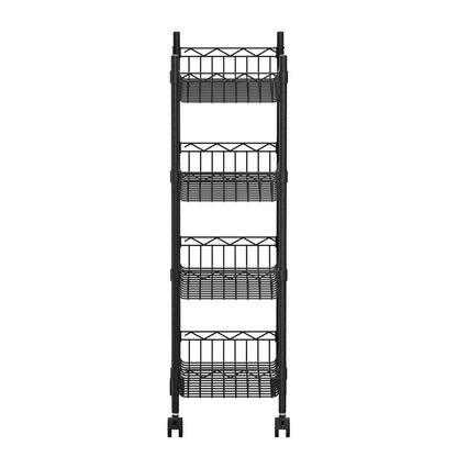 Artiss 4-Tier Shelving Unit Adjustable Garage Storage Kitchen Rack With Wheels-Furniture > Dining > Kitchen &amp; Dining Trolleys-PEROZ Accessories
