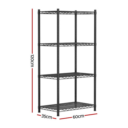 Artiss 4-Tier Shelving Unit Adjustable Garage Storage Shelves Kitchen Rack Steel-Furniture > Dining > Kitchen &amp; Dining Trolleys-PEROZ Accessories