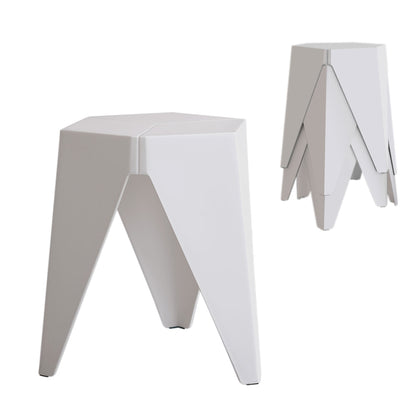 Artiss 4PC Puzzle Stool Bar Stools Stackable White-Furniture > Bar Stools &amp; Chairs > Table &amp; Bar Stools-PEROZ Accessories