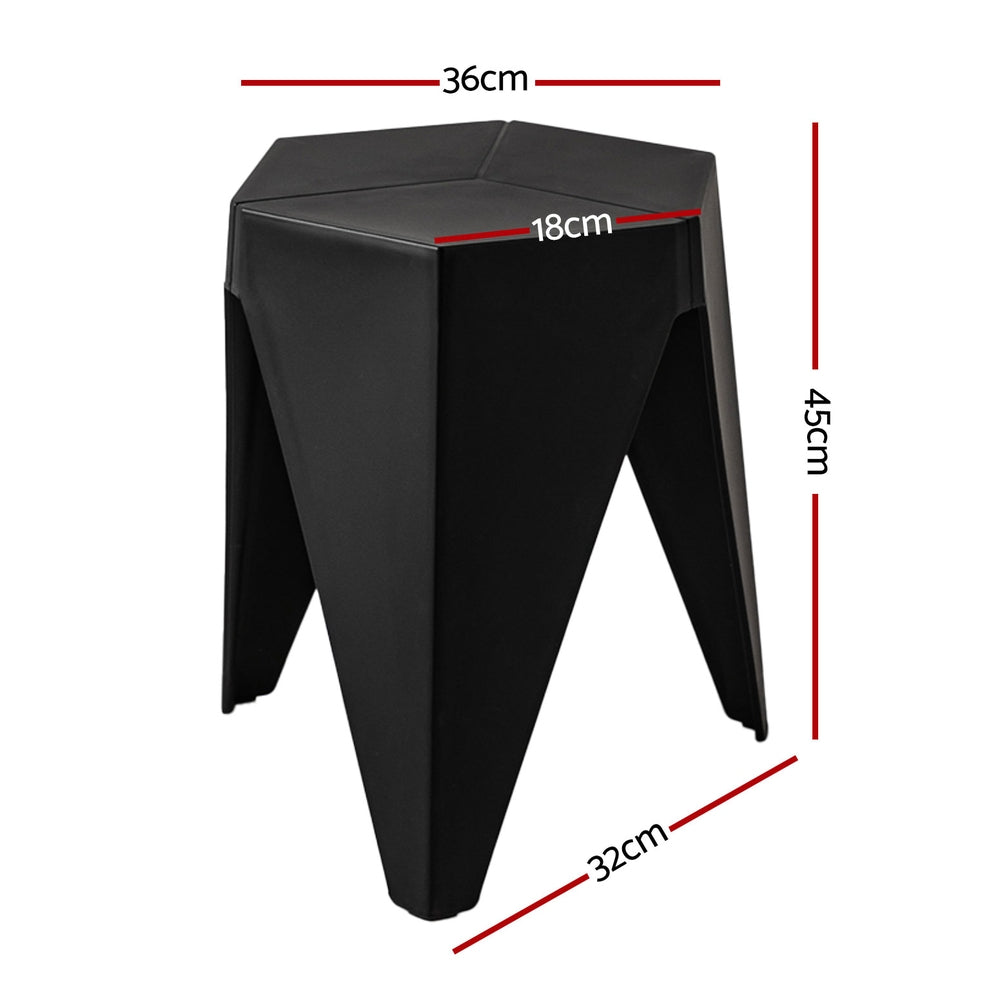 Artiss 4PC Puzzle Stool Plastic Bar Stools Stackable Black-Furniture > Bar Stools &amp; Chairs > Table &amp; Bar Stools-PEROZ Accessories