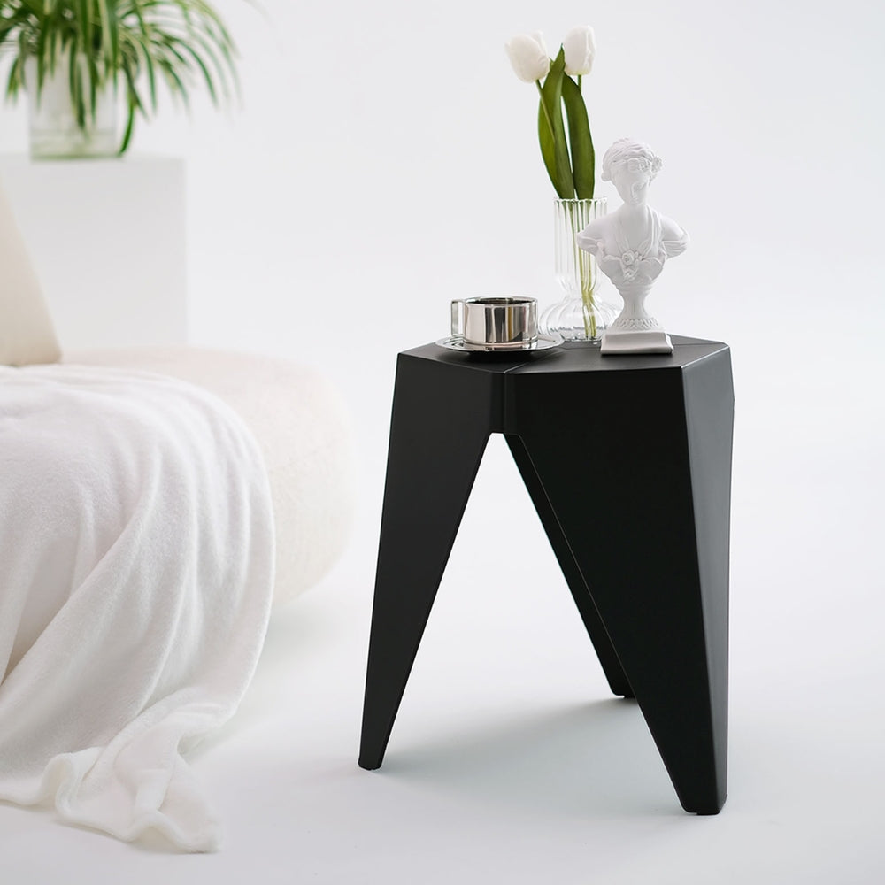 Artiss 4PC Puzzle Stool Plastic Bar Stools Stackable Black-Furniture > Bar Stools &amp; Chairs > Table &amp; Bar Stools-PEROZ Accessories