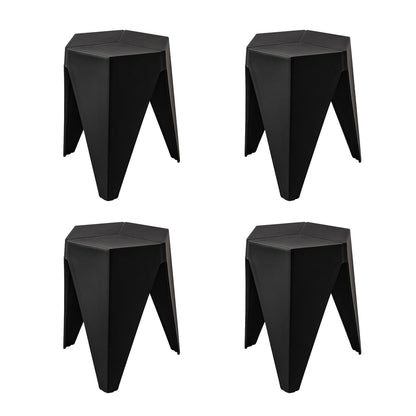 Artiss 4PC Puzzle Stool Plastic Bar Stools Stackable Black-Furniture > Bar Stools &amp; Chairs > Table &amp; Bar Stools-PEROZ Accessories