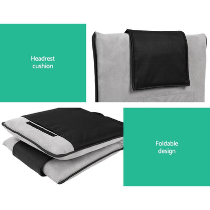 Artiss 4X Floor Lounge Sofa Bed Floor Cushion Velvet Grey-Furniture > Bar Stools &amp; Chairs > Arm Chairs &amp; Recliners-PEROZ Accessories