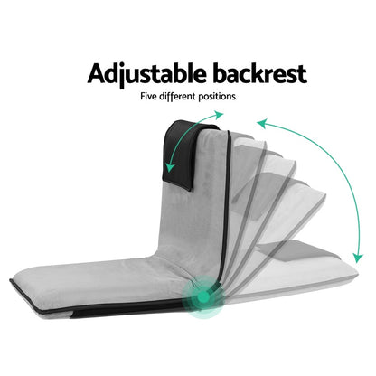 Artiss 4X Floor Lounge Sofa Bed Floor Cushion Velvet Grey-Furniture > Bar Stools &amp; Chairs > Arm Chairs &amp; Recliners-PEROZ Accessories