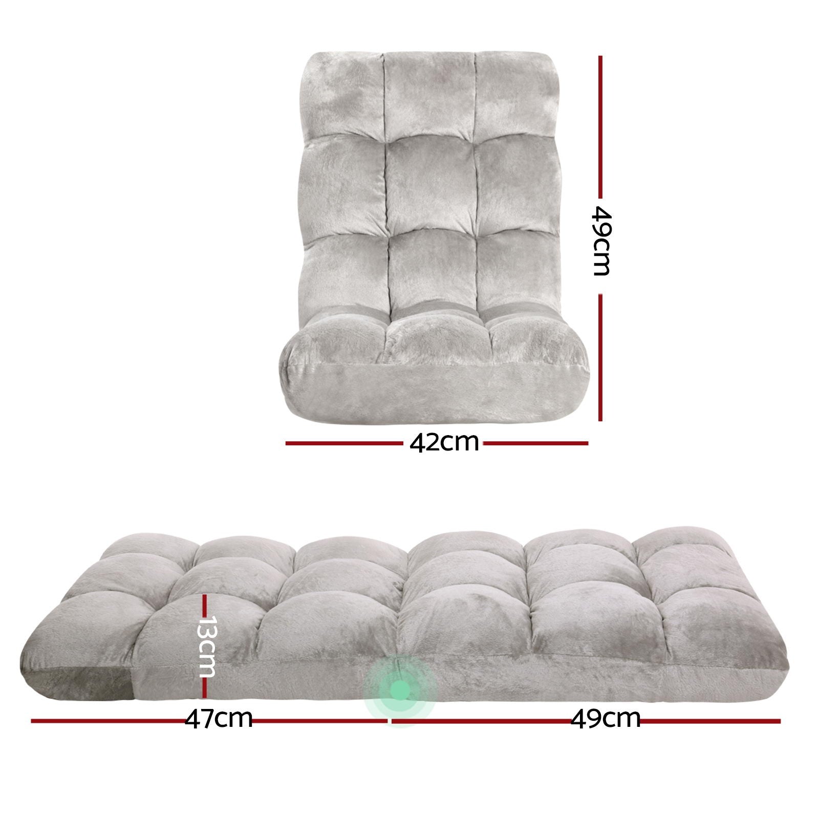 Artiss 4X Lounge Sofa Bed Flannel Fabric Grey-Furniture > Bar Stools &amp; Chairs > Arm Chairs &amp; Recliners-PEROZ Accessories