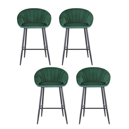 Artiss 4x Bar Stools Kitchen Dining Chair Counter Stool Tub Velvet Metal Green-Furniture > Bar Stools &amp; Chairs > Table &amp; Bar Stools-PEROZ Accessories