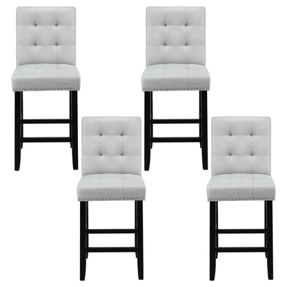 Artiss 4x Bar Stools Kitchen Dining Chairs Counter Fabric Stool Wooden Ada Grey-Furniture > Bar Stools &amp; Chairs > Table &amp; Bar Stools-PEROZ Accessories