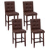 Artiss 4x Bar Stools Kitchen Dining Chairs Counter PU Leather Wooden Ada Brown-Furniture > Bar Stools & Chairs > Table & Bar Stools-PEROZ Accessories