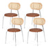 Artiss 4x Dining Chairs PU Leather Rattan Kitchen Lounge Cafe Accent Chair Brown-Furniture > Dining > Kitchen & Dining Chairs-PEROZ Accessories
