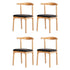 Artiss 4x Dining Chairs Rubber Wood Leather Seat Black-Furniture > Dining > Kitchen & Dining Chairs-PEROZ Accessories
