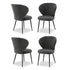 Artiss 4x Dining Chairs Sherpa Boucle Wing Back Grey-Furniture > Dining > Kitchen & Dining Chairs-PEROZ Accessories