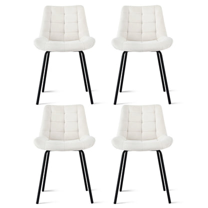 Artiss 4x Dining Chairs Velvet Tufted Kitchen Lounge Cafe Accent Chair Beige-Furniture > Dining > Kitchen &amp; Dining Chairs-PEROZ Accessories