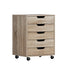 Artiss 5-Drawer Filing Cabinet Mobile Rolling Storage Cabinet Chest of Drawers Stand Scratch Beige-Furniture > Office > Storage Cabinets-PEROZ Accessories