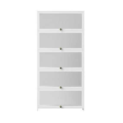 Artiss 5-Tier Display Cabinet Storage Bookshelf Clear Shelf White-Furniture > Living Room > Bookcases &amp; Shelves-PEROZ Accessories