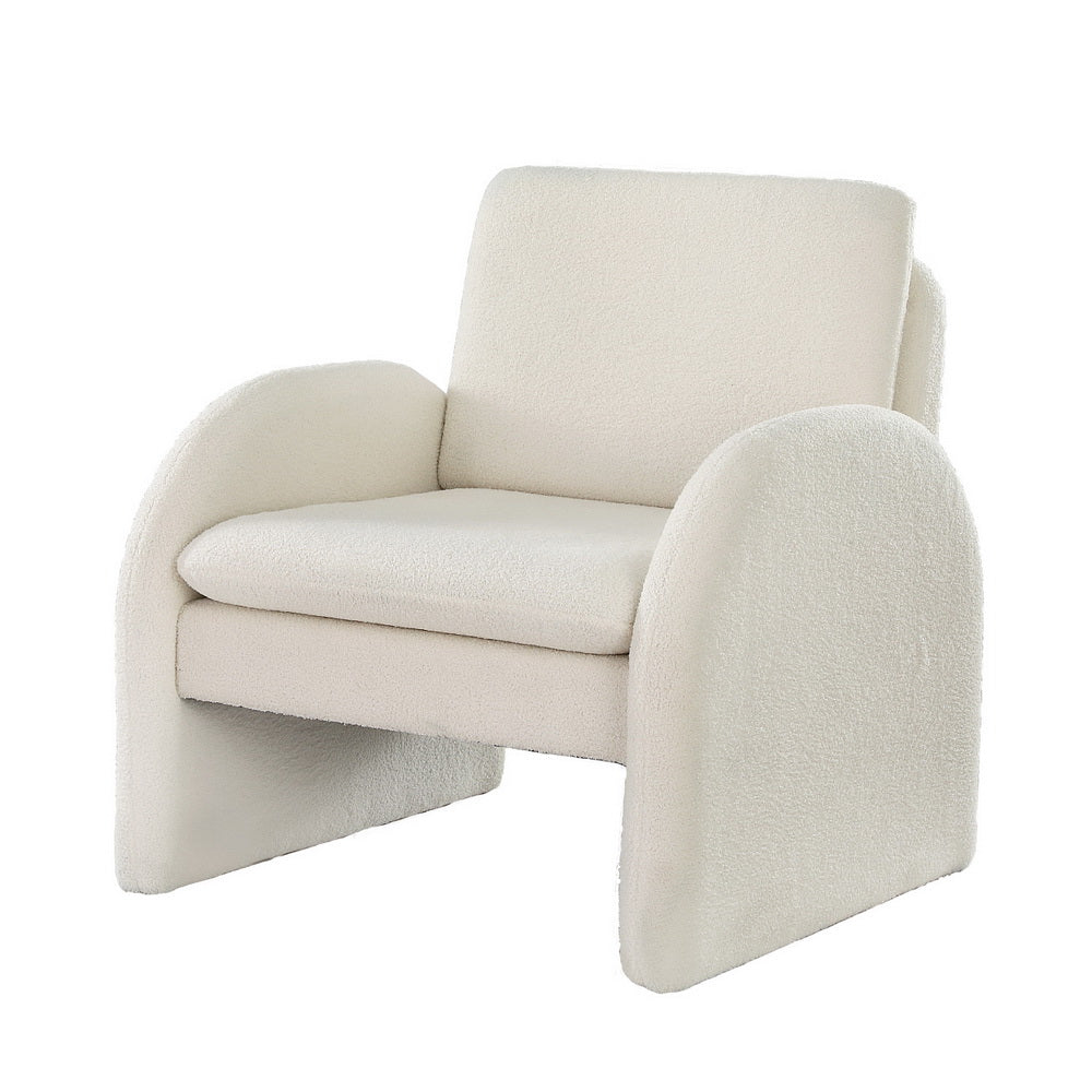 Artiss Armchair Accent Chair Lounge Tub Sofa Couch Curved Arm Seat Boucle White-Furniture > Bar Stools &amp; Chairs > Arm Chairs &amp; Recliners-PEROZ Accessories