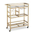 Artiss Bar Cart Drinks Trolley Serving Wine Rack Glass Holder 3 Hooks 72cm Gold-Furniture > Dining > Kitchen & Dining Trolleys-PEROZ Accessories