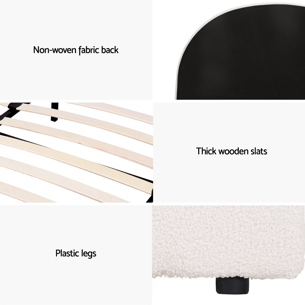 Artiss Bed Frame Gas Lift Strorage Beds Base Platform Boucle Fabric Double ELLA-Furniture > Bedroom > Beds &amp; Bed Frames-PEROZ Accessories