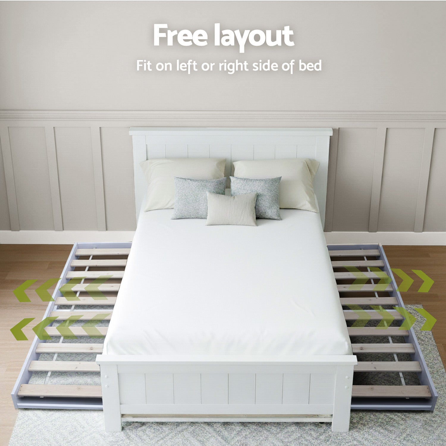 Artiss Bed Frame King Single and Bookshelf-Furniture > Bedroom > Beds &amp; Bed Frames-PEROZ Accessories