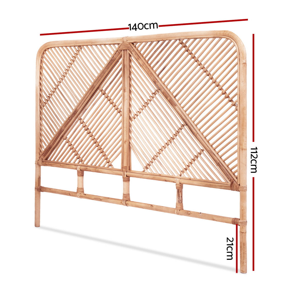 Artiss Bed Headboard Double Bedhead Rattan - FRED Pine-Furniture > Bedroom > Headboards-PEROZ Accessories