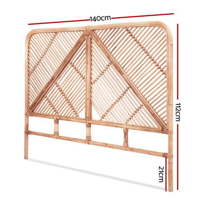 Artiss Bed Headboard Double Bedhead Rattan - FRED Pine-Furniture > Bedroom > Headboards-PEROZ Accessories