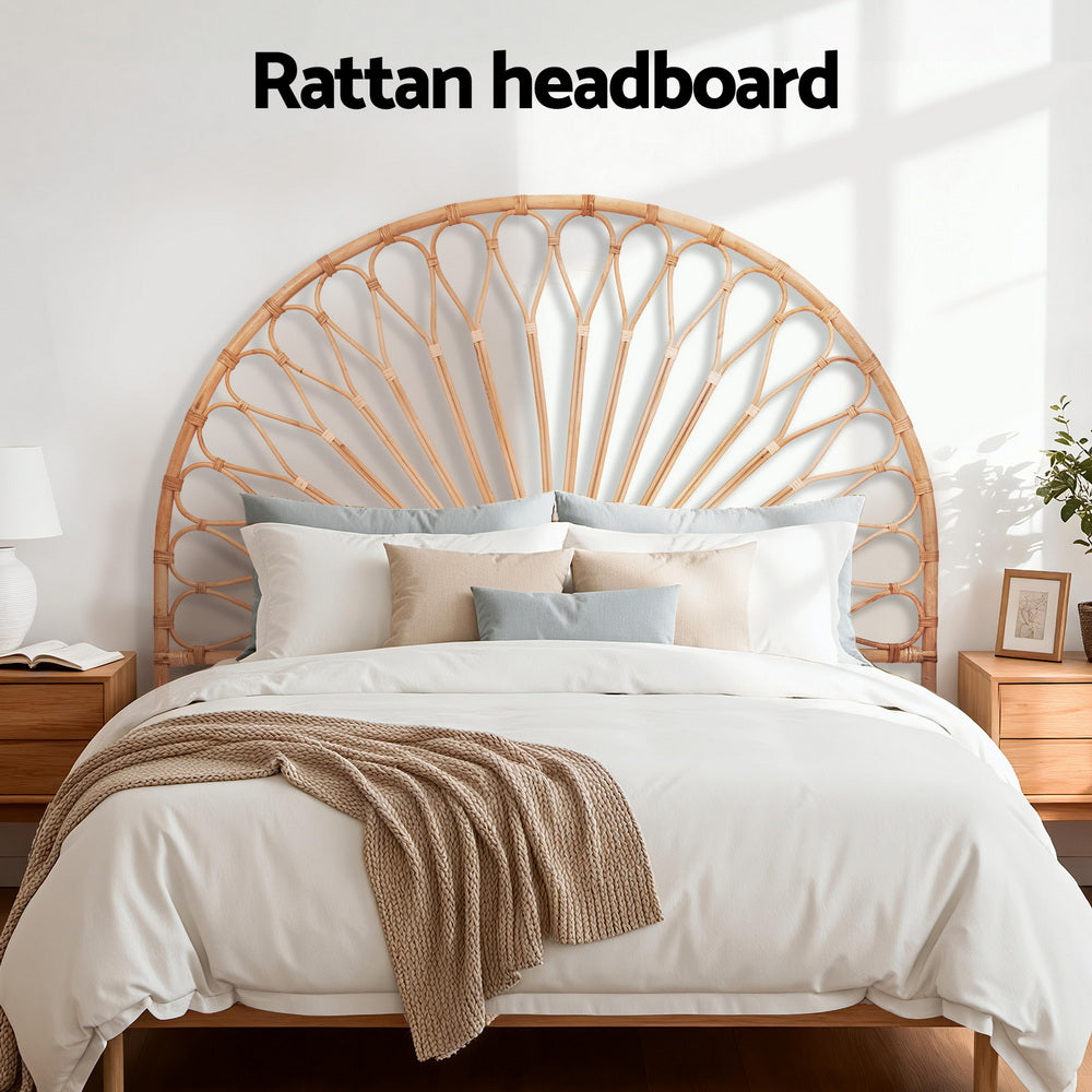 Artiss Bed Headboard Double Bedhead Rattan - MARI Pine-Furniture > Bedroom > Headboards-PEROZ Accessories