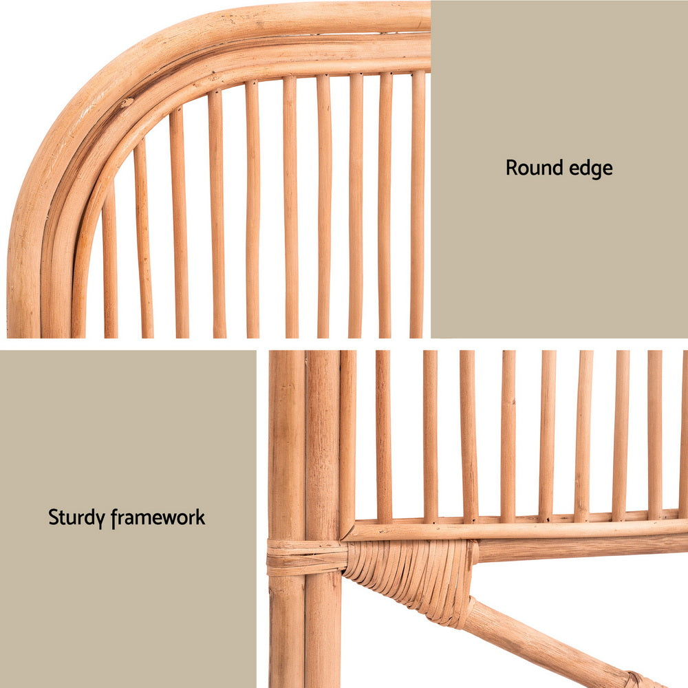 Artiss Bed Headboard Double Bedhead Rattan - NERO Pine-Furniture > Bedroom > Headboards-PEROZ Accessories