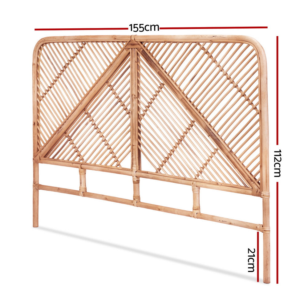 Artiss Bed Headboard Queen Bedhead Rattan - FRED Pine-Furniture > Bedroom > Headboards-PEROZ Accessories