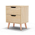 Artiss Bedside Table 2 Drawers Nightstand - BODEN Pine-Furniture > Bedroom > Bedside Tables-PEROZ Accessories