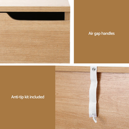Artiss Bedside Table 2 Drawers Nightstand Pine-Furniture > Bedroom > Bedside Tables-PEROZ Accessories