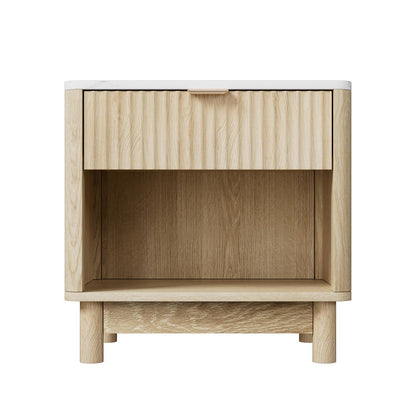 Artiss Bedside Table Nightstand 1 Drawer Shelves Pine-Furniture > Bedroom > Bedside Tables-PEROZ Accessories