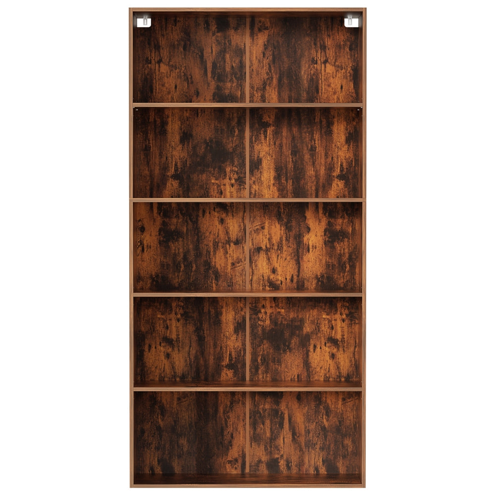 Artiss Bookshelf 5 Tiers Walnut-Furniture > Living Room > Bookcases &amp; Shelves-PEROZ Accessories