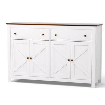 Artiss Buffet Sideboard Storage Cabinet Kitchen Cupboard 2 Drawers 140CM White-Furniture > Dining > Buffets &amp; Sideboards-PEROZ Accessories