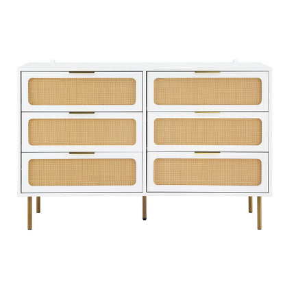 Artiss Chest of 6 Drawers Lowboy Cabinet White-Furniture > Office > Storage Cabinets-PEROZ Accessories