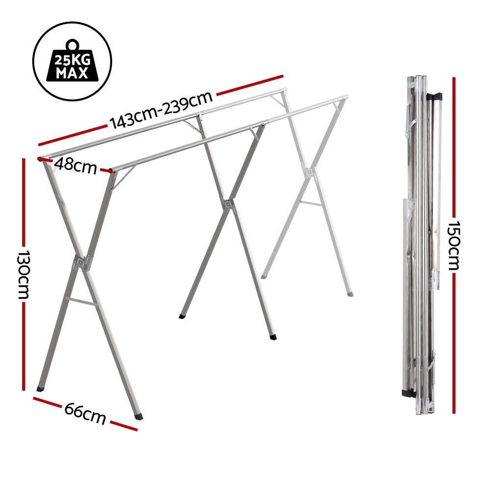 Artiss Clothes Rack Adjustable Foldable Steel-Furniture > Living Room > Coat Racks-PEROZ Accessories