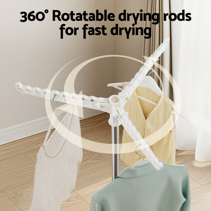 Artiss Clothes Rack Airer 2 Tier Rotatable Hanger Foldable-Furniture > Living Room > Coat Racks-PEROZ Accessories