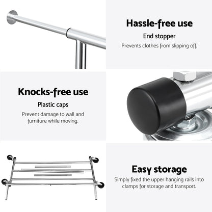 Artiss Clothes Rack Airer Rail Coat Stand Adjustable Hanger-Furniture > Living Room > Coat Racks-PEROZ Accessories