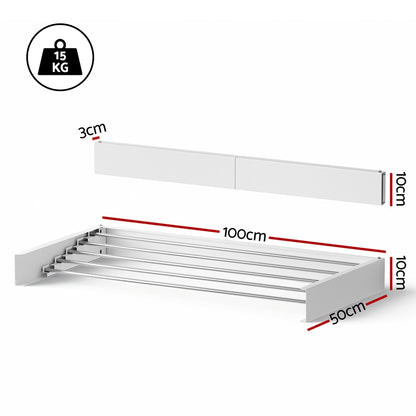 Artiss Clothes Rack Wall Mounted Airer Foldable White-Furniture > Living Room > Coat Racks-PEROZ Accessories