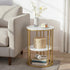 Artiss Coffee Table 2-Tier Round Marble Effect White&Gold-Furniture > Living Room > Coffee Tables-PEROZ Accessories