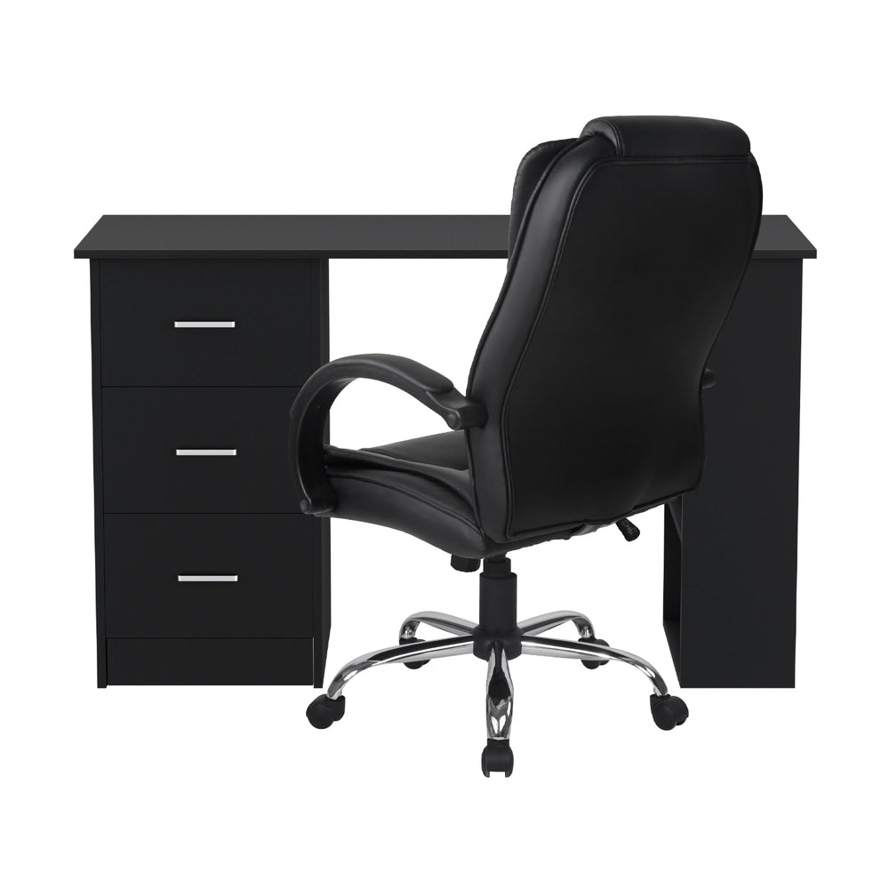 Artiss Computer Desk 120cm Executive Office Chair Set PU Leather High Back Black-Furniture > Office > Desks-PEROZ Accessories