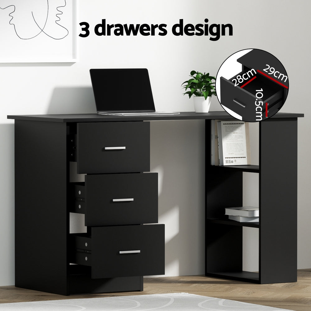 Artiss Computer Desk 120cm Executive Office Chair Set PU Leather High Back Black-Furniture > Office > Desks-PEROZ Accessories