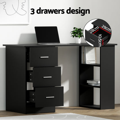 Artiss Computer Desk 120cm Executive Office Chair Set PU Leather High Back Black-Furniture > Office > Desks-PEROZ Accessories