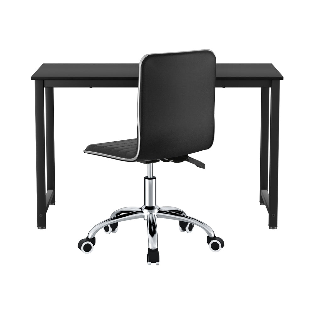 Artiss Computer Desk 120cm Executive Office Chairs Set PU Leather Low Back Black-Furniture > Office > Office &amp; Desk Chairs-PEROZ Accessories