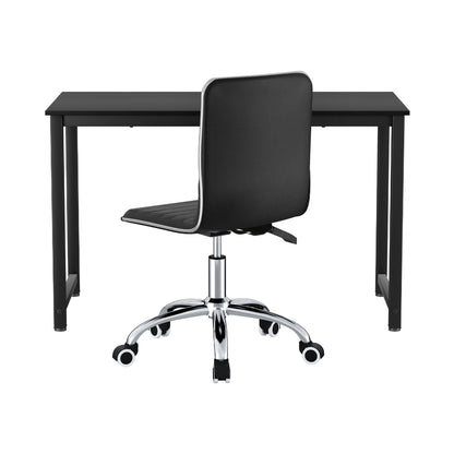 Artiss Computer Desk 120cm Executive Office Chairs Set PU Leather Low Back Black-Furniture > Office > Office &amp; Desk Chairs-PEROZ Accessories