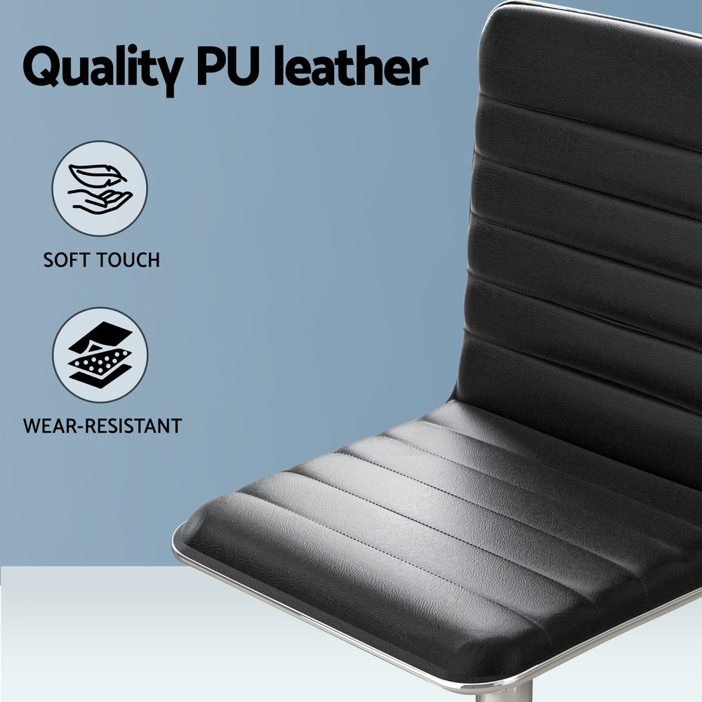 Artiss Computer Desk 120cm Executive Office Chairs Set PU Leather Low Back Black-Furniture > Office > Office &amp; Desk Chairs-PEROZ Accessories