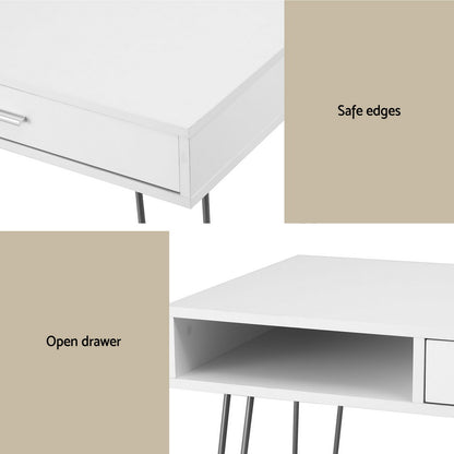 Artiss Computer Desk Drawer Cabinet Home Office Desks Workstation 100cm White-Furniture > Office > Desks-PEROZ Accessories